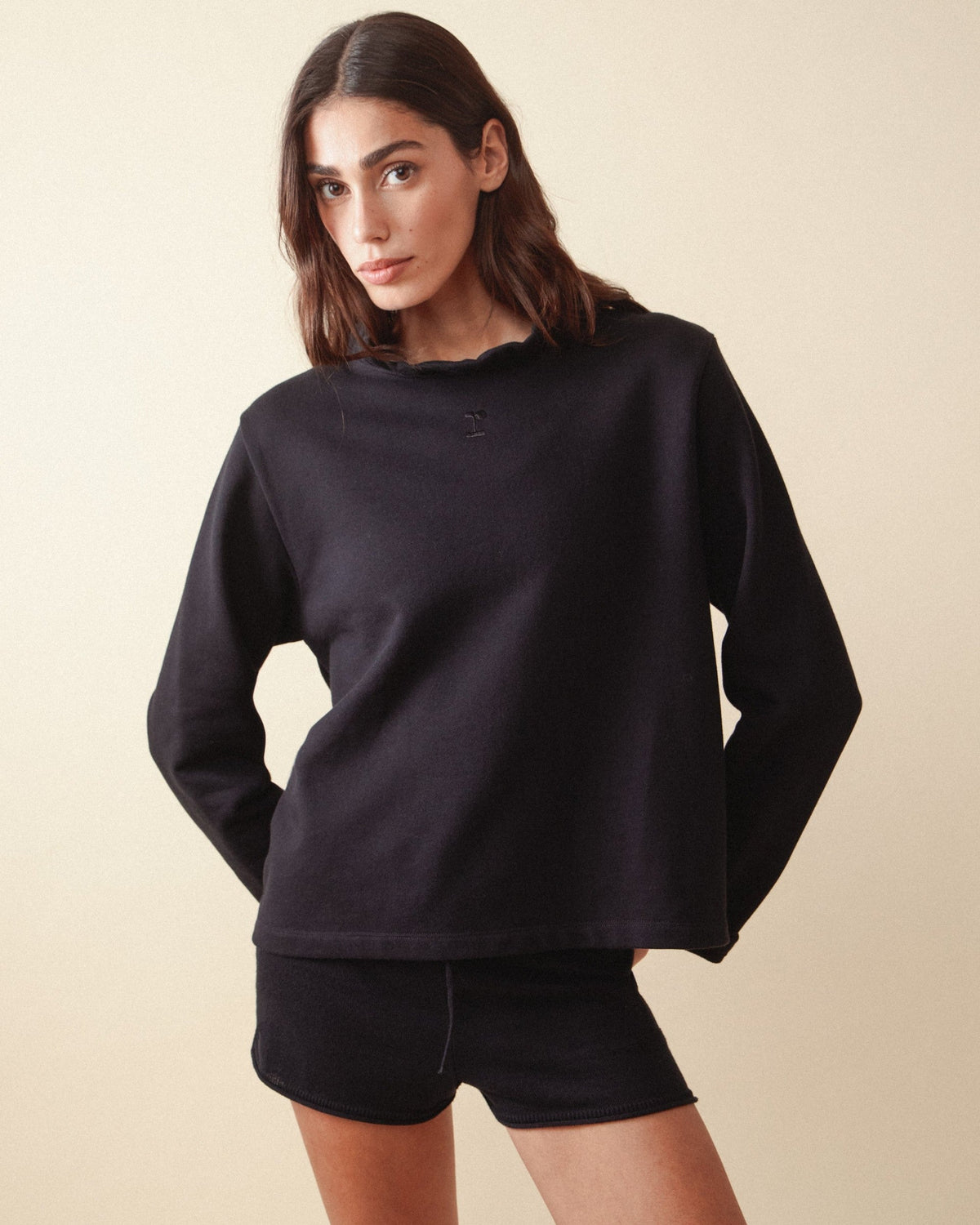 Sweatshirt col volanté