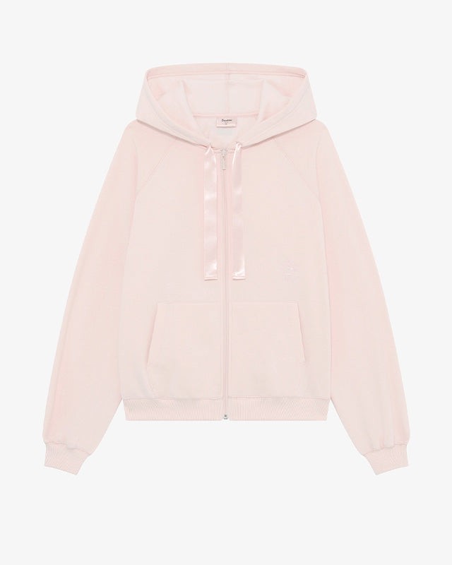 Hoodie zippé Satin signature