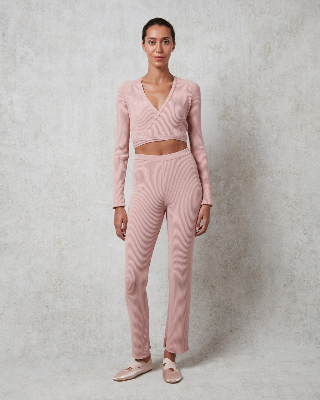 Pantalon en maille côtelée