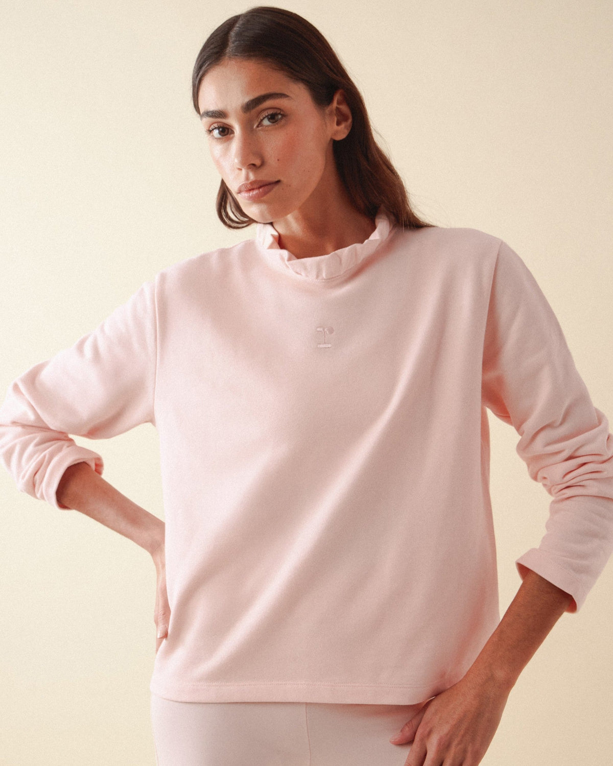 Sweatshirt col volanté