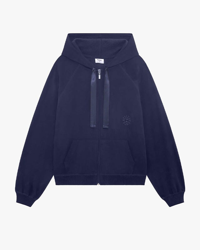 Hoodie zippé Satin signature