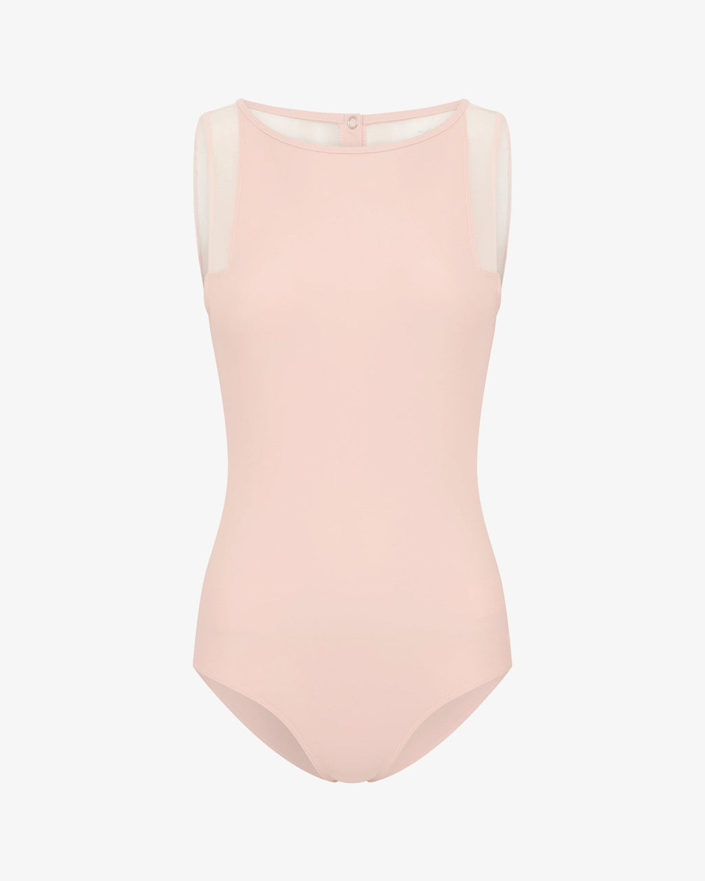 Justaucorps décolleté dos bi-matière avec résille