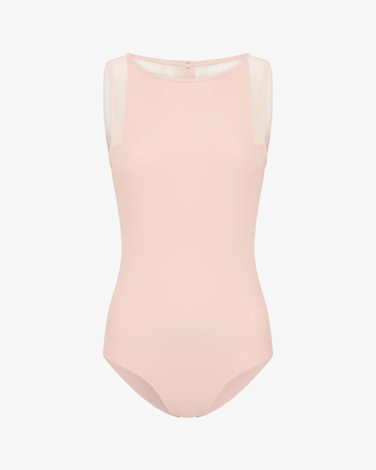 Justaucorps décolleté dos bi-matière avec résille