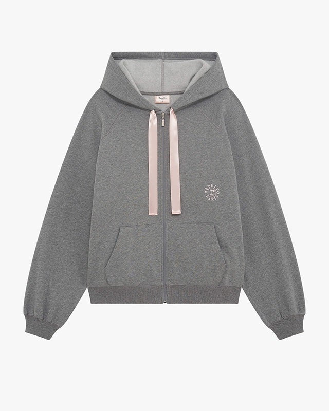 Hoodie zippé Satin signature